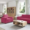 Kanapé Szett párnával 3 pcs Bordó 221 x 78 x 80 cm Bársony