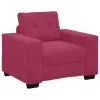 Kanapé Szett párnával 3 pcs Bordó 221 x 78 x 80 cm Bársony