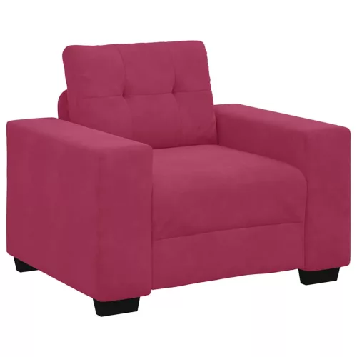 Kanapé Szett párnával 3 pcs Bordó 221 x 78 x 80 cm Bársony