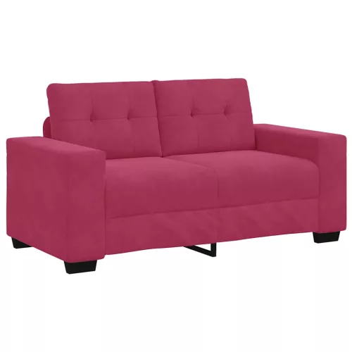 Kanapé Szett párnával 3 pcs Bordó 221 x 78 x 80 cm Bársony