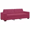 Kanapé Szett párnával 3 pcs Bordó 221 x 78 x 80 cm Bársony