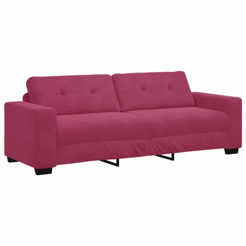 Kanapé Szett párnával 3 pcs Bordó 221 x 78 x 80 cm Bársony