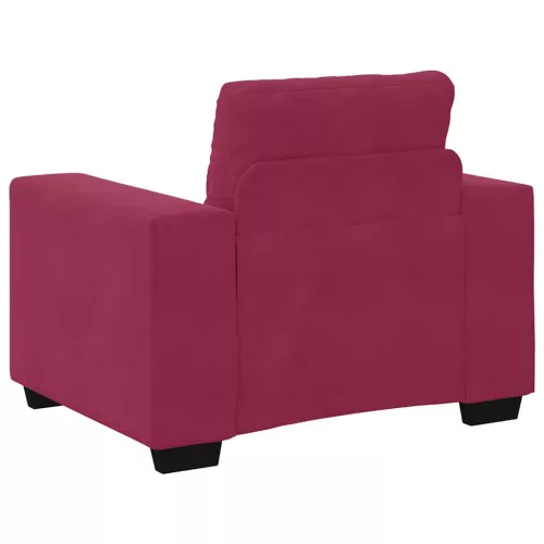 Kanapé Szett párnával 3 pcs Bordó 221 x 78 x 80 cm Bársony