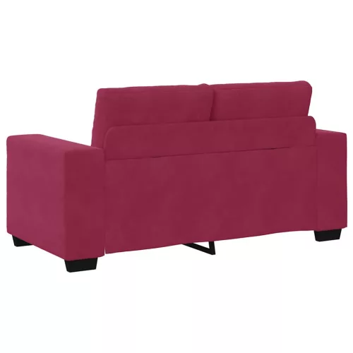 Kanapé Szett párnával 3 pcs Bordó 221 x 78 x 80 cm Bársony