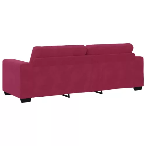 Kanapé Szett párnával 3 pcs Bordó 221 x 78 x 80 cm Bársony