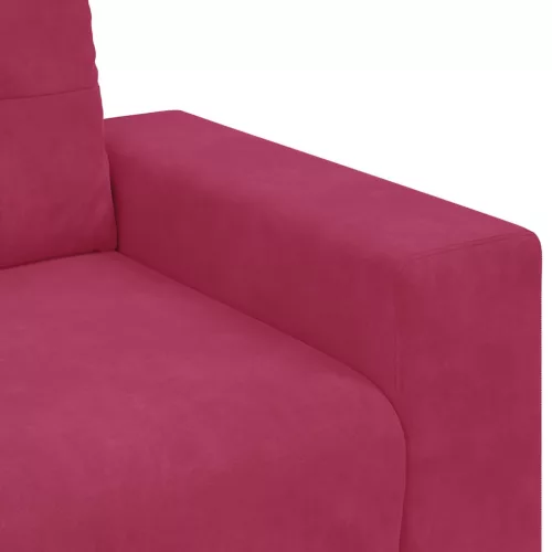 Kanapé Szett párnával 3 pcs Bordó 221 x 78 x 80 cm Bársony