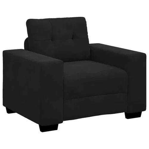 Kanapé Szett párnával 3 pcs Fekete 221 x 78 x 80 cm Bársony