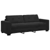 Kanapé Szett párnával 3 pcs Fekete 221 x 78 x 80 cm Bársony