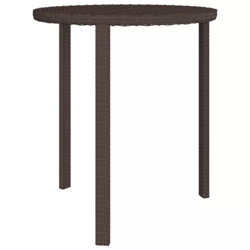 3 db barna polyrattan kerti kisasztal