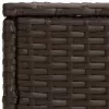 3 db barna polyrattan kerti kisasztal