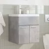 2 részes betonszürke szerelt fa fürdőszobai bútorszett
