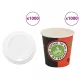 1000 db papír kávéscsészék fedővel 4oz 120ml