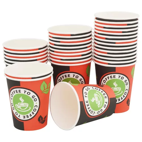 1000 db papír kávéscsészék fedővel 8oz 240ml