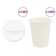 1000 db papír kávéscsészék fedővel 8oz 200ml