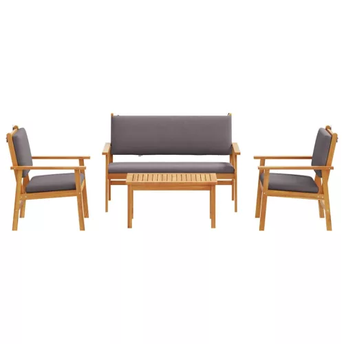 Kerti Kanapé Szett 4 pcs Barna 75 x 45 x 38 cm Tömör akácfa