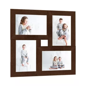  Sötétbarna MDF fényképkeretszett 4 db 13 x 18 cm-es képhez