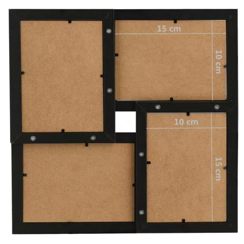 Fekete MDF fényképkeretszett 4 db 10 x 15 cm-es képhez