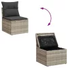 8 részes világosszürke polyrattan kerti ülőgarnitúra párnával