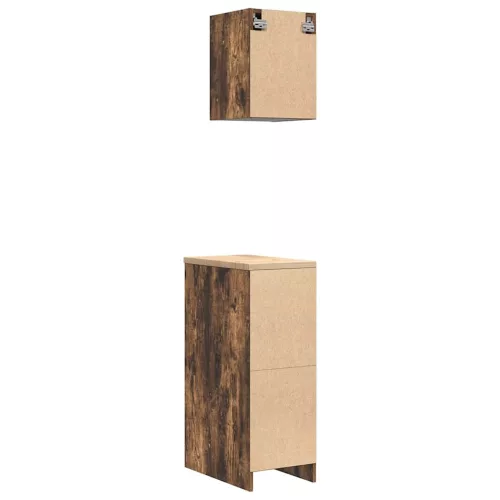 2 db füstös tölgy színű szerelt fa garázs szekrények