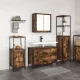Fürdőszoba bútor szett 3 pcs Füstölt tölgy 90 x 34.5 x 60 cm