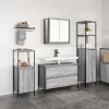 Fürdőszoba bútor szett 3 pcs Szürke sonoma 90 x 34.5 x 60 cm