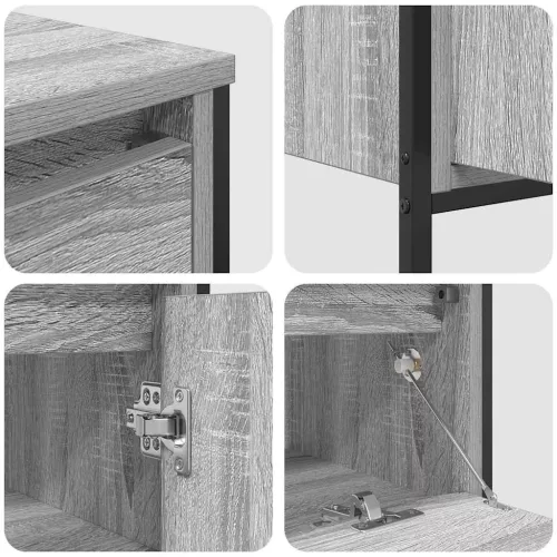 Fürdőszoba bútor szett 3 pcs Szürke sonoma 90 x 34.5 x 60 cm