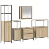 Fürdőszoba bútor szett 5 pcs Bézs 76.5 x 35 x 95 cm Faanyag