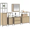 Fürdőszoba bútor szett 5 pcs Bézs 76.5 x 35 x 95 cm Faanyag