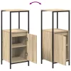Fürdőszoba bútor szett polcokkal 3 pcs Sonoma tölgy és Fekete