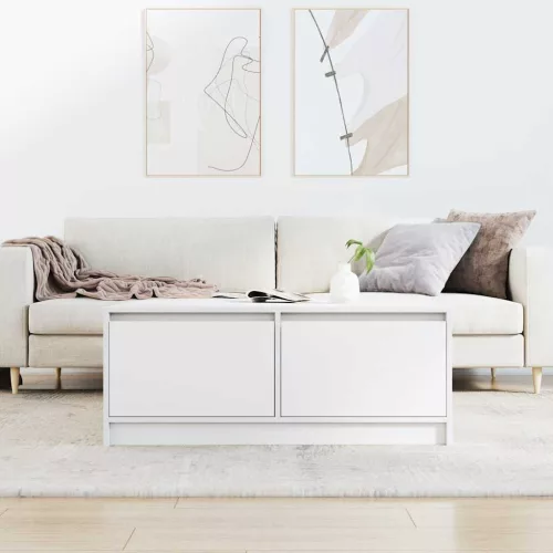 Fehér dohányzóasztal fiókokkal 100x100x40 cm