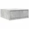 Betonszürke dohányzóasztal fiókokkal 100x100x40 cm