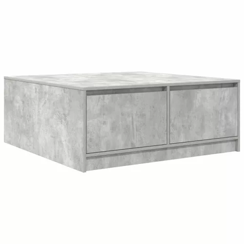 Betonszürke dohányzóasztal fiókokkal 100x100x40 cm