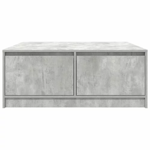 Betonszürke dohányzóasztal fiókokkal 100x100x40 cm
