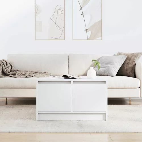 Fehér dohányzóasztal fiókokkal 70,5x70x40 cm