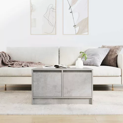 Betonszürke dohányzóasztal fiókokkal 70,5x70x40 cm