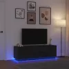 Fekete TV-szekrény LED-világítással 160,5x41x50 cm
