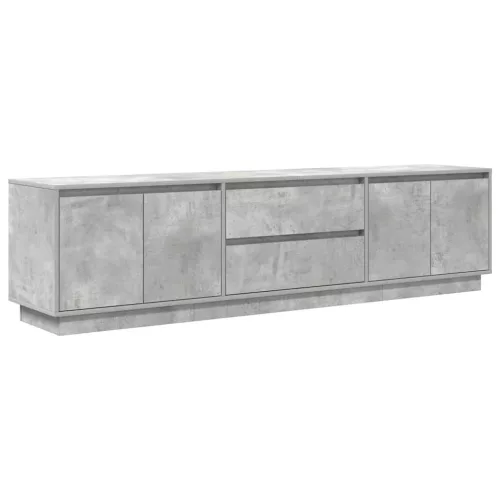Betonszürke TV-szekrény LED lámpákkal 193,5x41x50 cm