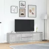 Betonszürke TV-szekrény LED lámpákkal 193,5x41x50 cm