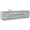 Betonszürke TV-szekrény LED lámpákkal 193,5x41x50 cm