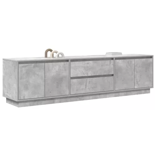Betonszürke TV-szekrény LED lámpákkal 193,5x41x50 cm