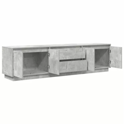 Betonszürke TV-szekrény LED lámpákkal 193,5x41x50 cm