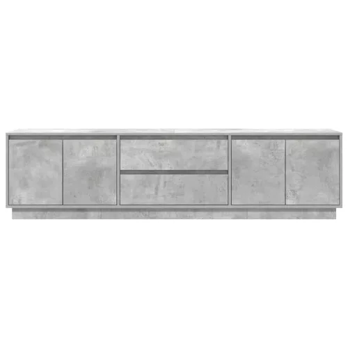 Betonszürke TV-szekrény LED lámpákkal 193,5x41x50 cm