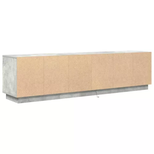 Betonszürke TV-szekrény LED lámpákkal 193,5x41x50 cm