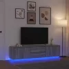 Szürke sonoma színű TV-szekrény LED-lámpákkal 193,5x41x50 cm