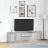 Szürke sonoma színű TV-szekrény LED-lámpákkal 193,5x41x50 cm