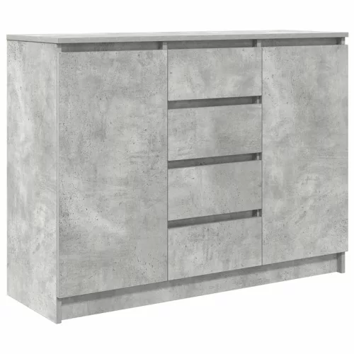 Betonszürke szerelt fa tálalószekrény fiókos 100,5x35x76 cm