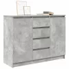 Betonszürke szerelt fa tálalószekrény fiókos 100,5x35x76 cm