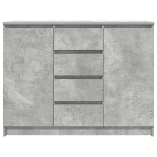 Betonszürke szerelt fa tálalószekrény fiókos 100,5x35x76 cm