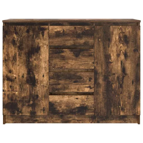 Füstölt tölgy szerelt fa tálalószekrény fiókos 100,5x35x76 cm