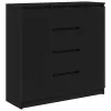 Fekete tölgy szerelt fa tálalószekrény fiókos 100,5x35x98,5 cm